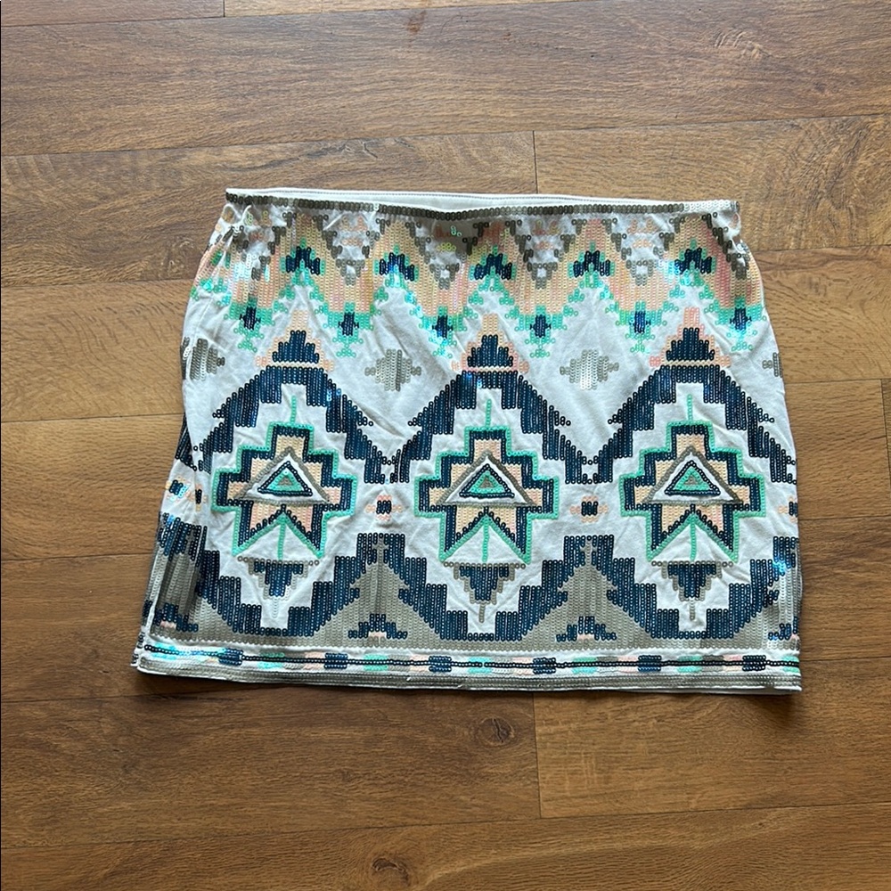 Express Aztec Multi Color Mini  Skirt - Picture 2 of 5